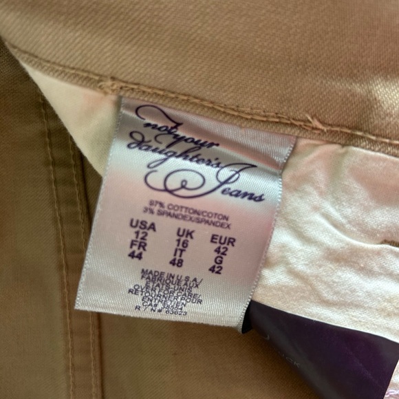 NYDJ Jeans Womens 12 Tan Lift Tuck High Rise Stretch Straight leg NWT - Picture 4 of 6